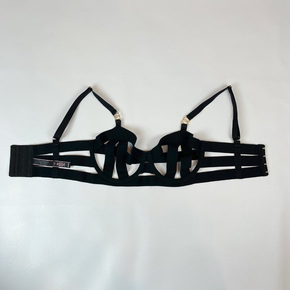 NWOT Victoria's Secret Bra 30D Unlined Balconet Strappy Banded Black - Picture 3 of 7